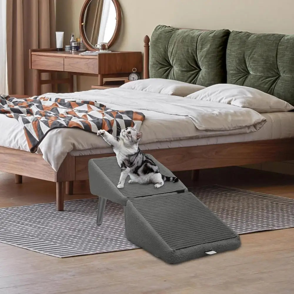 Foldable Pet Ramp & Stairs 2-in-1 - Non-Slip Dog Steps for Couch & Car | SafeClimb
