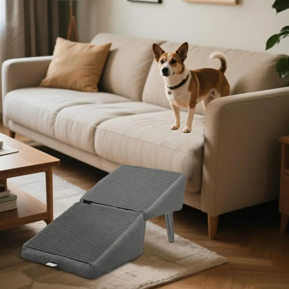 Foldable Pet Ramp & Stairs 2-in-1 - Non-Slip Dog Steps for Couch & Car | SafeClimb