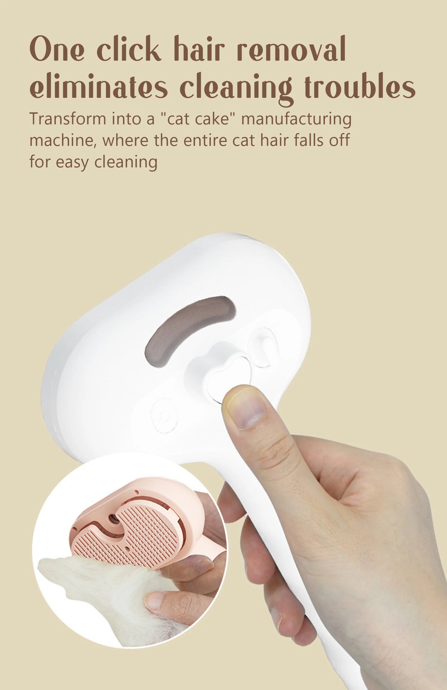 Steam Brush for Dogs & Cats - USB Rechargeable Massage Grooming with Spray Function | FurCare