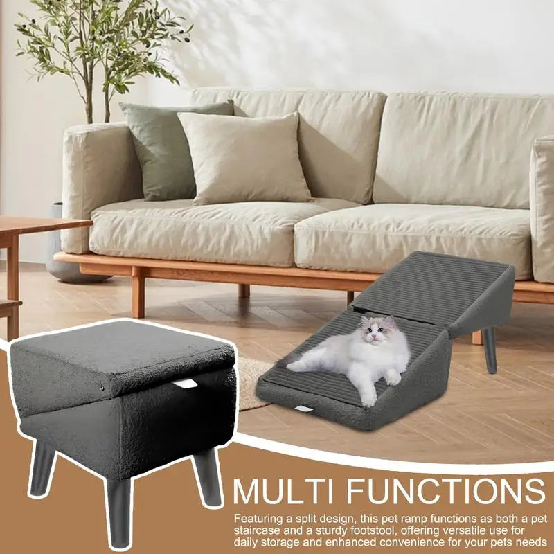 Foldable Pet Ramp & Stairs 2-in-1 - Non-Slip Dog Steps for Couch & Car | SafeClimb