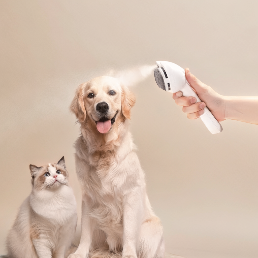 Steam Brush for Dogs & Cats - USB Rechargeable Massage Grooming with Spray Function | FurCare