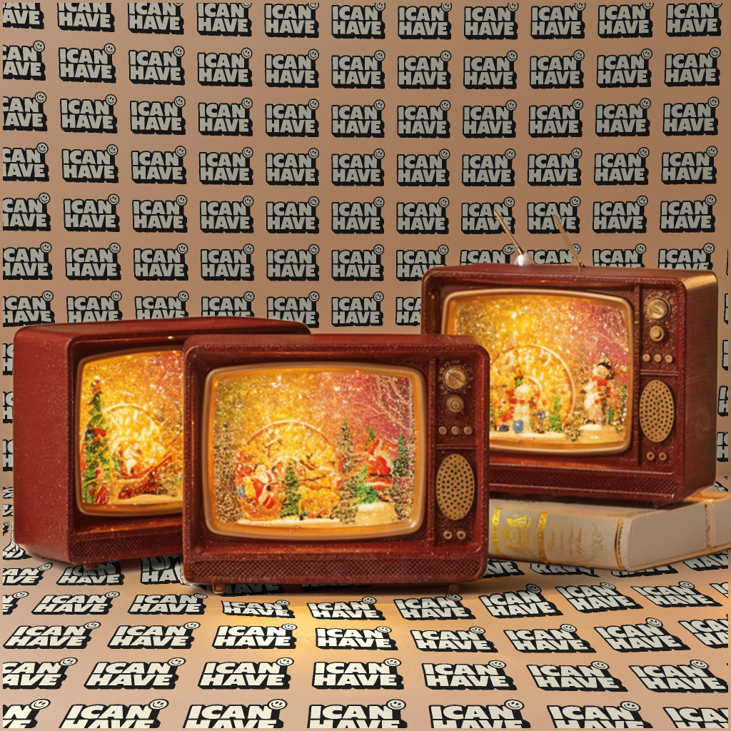 Classy Retro Christmas Snow Globe with Music TV