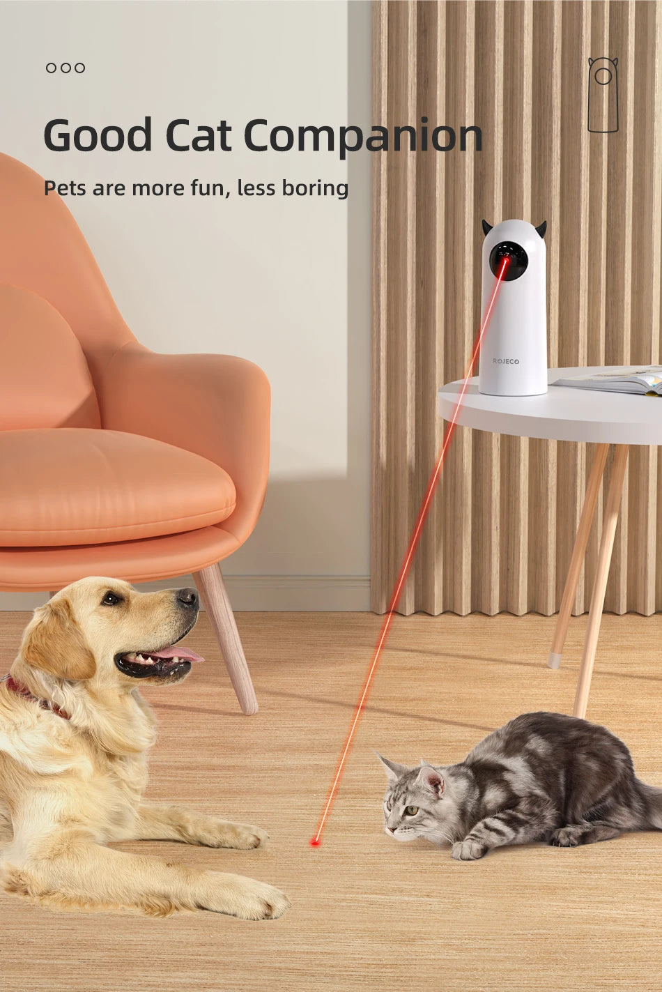 Interactive Cat Toy LED Laser - Automatic Smart Teasing for Indoor Cats | PlayMeow