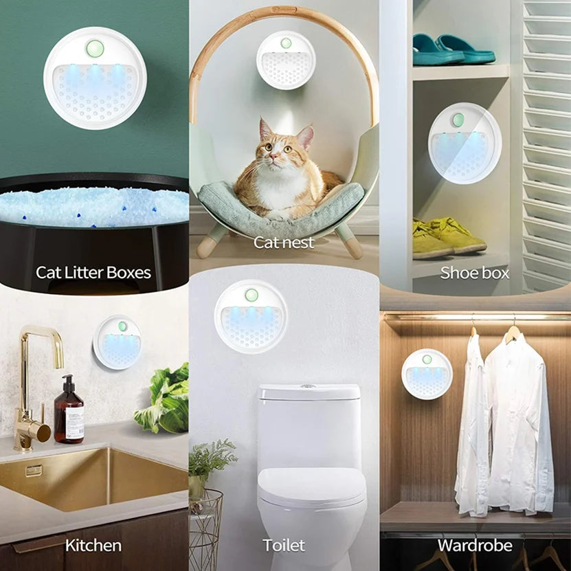 Cat Litter Box Odor Eliminator - Smart Air Purifier 4000mAh Rechargeable Deodorizer | FreshPaws