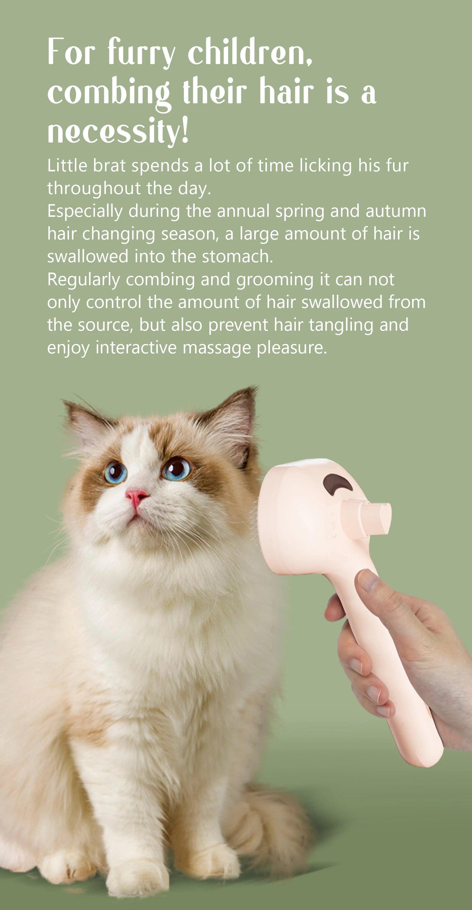 Steam Brush for Dogs & Cats - USB Rechargeable Massage Grooming with Spray Function | FurCare