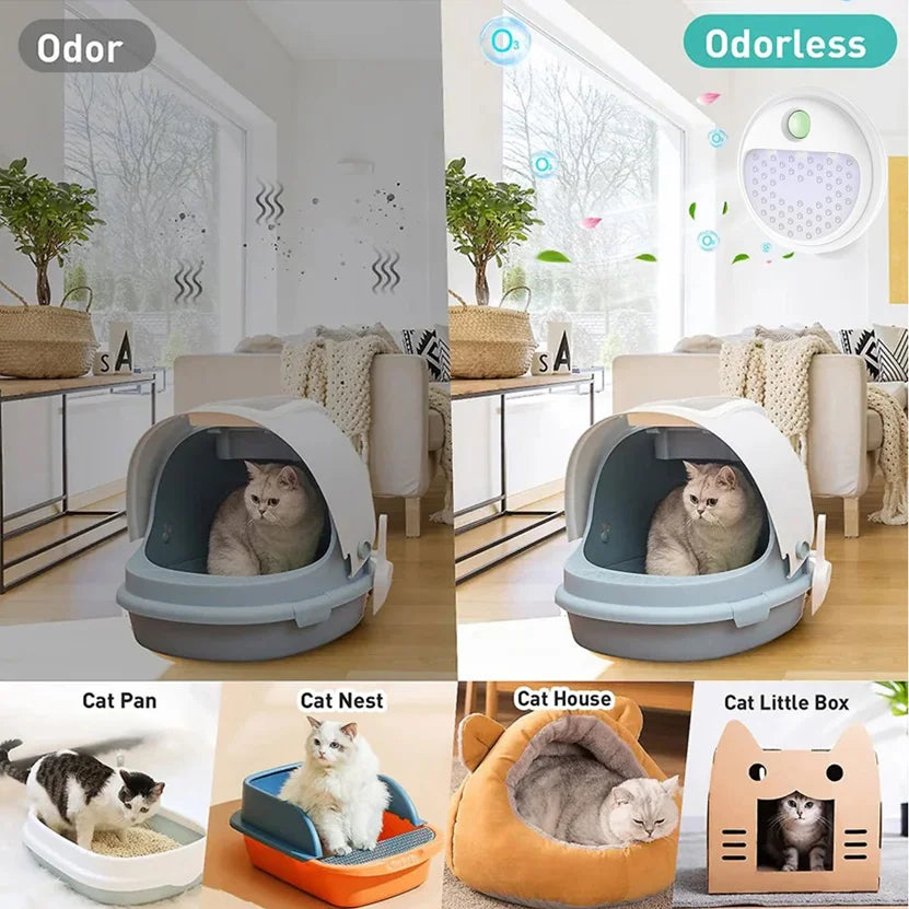 Cat Litter Box Odor Eliminator - Smart Air Purifier 4000mAh Rechargeable Deodorizer | FreshPaws