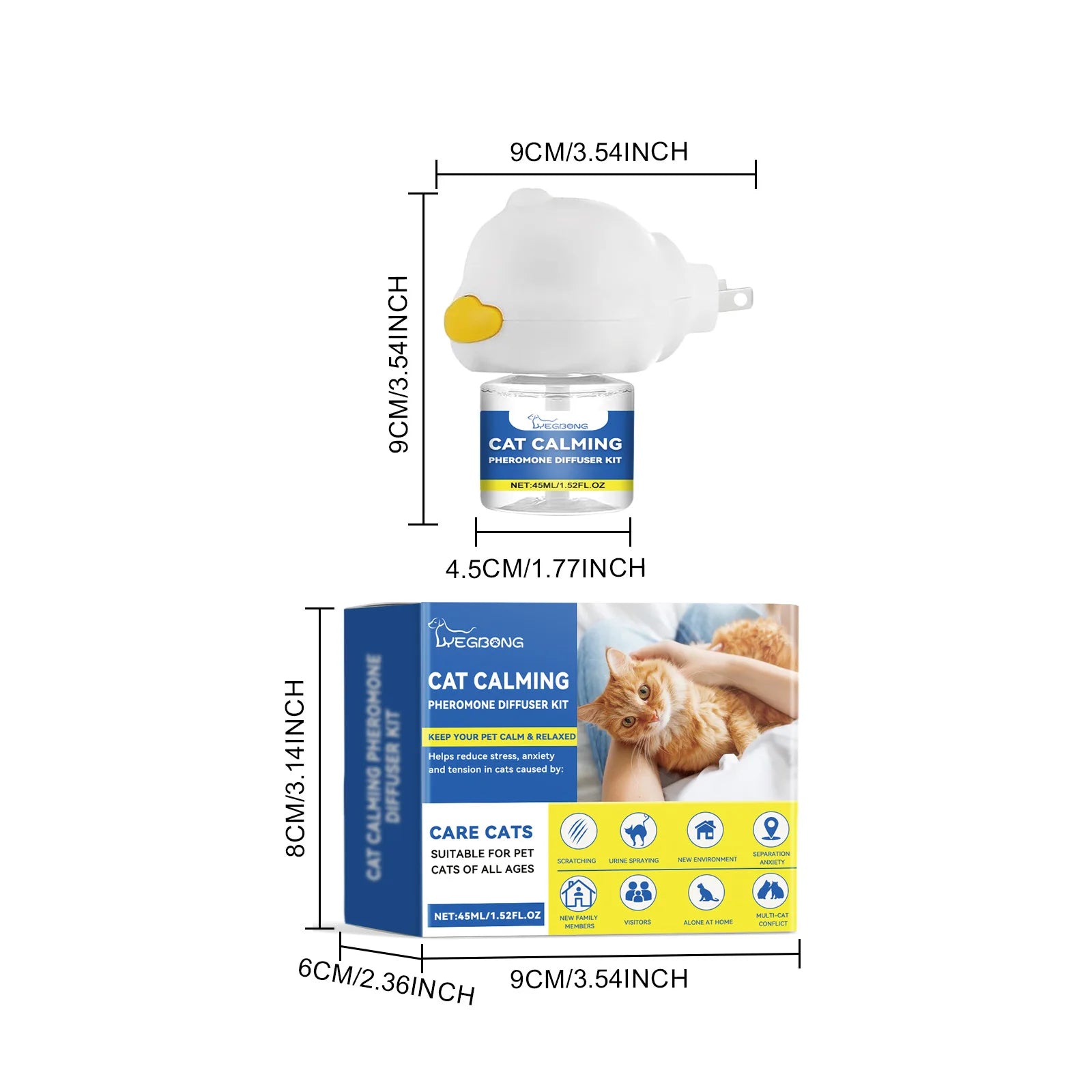 Pet Pheromone Diffuser Plug-In for Cats & Dogs - 45ml Stress Relief System | CalmPaws