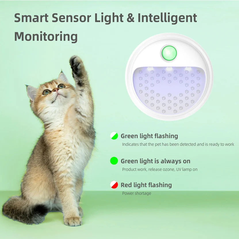 Cat Litter Box Odor Eliminator - Smart Air Purifier 4000mAh Rechargeable Deodorizer | FreshPaws