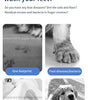 Advertisement about pet foot wash with images of paw prints and a dog being washed.