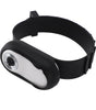 Black and silver pet collar with camera on a white background