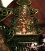Decorative Christmas tree ornament with a snowman inside a glass dome.