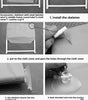 Step-by-step assembly instructions for a cat hammock with text labels.