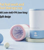 Pet foot wash and foot therapy cup with split design on a light blue background