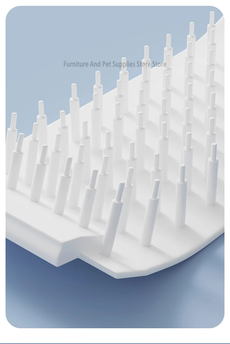White plastic grid with small spikes on a blue background