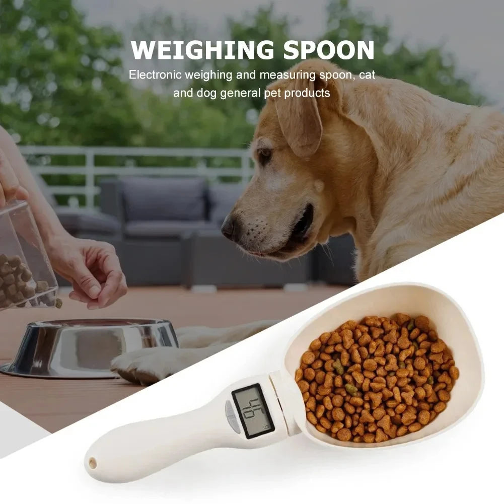 Pet food weighing spoon