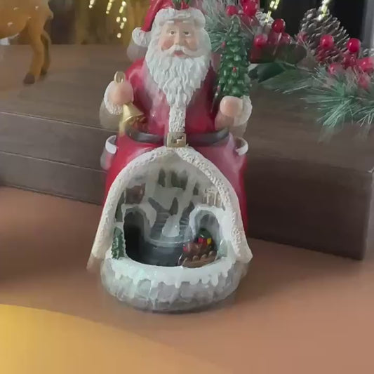 LED Animated Christmas Resin Snow Globe Music Box