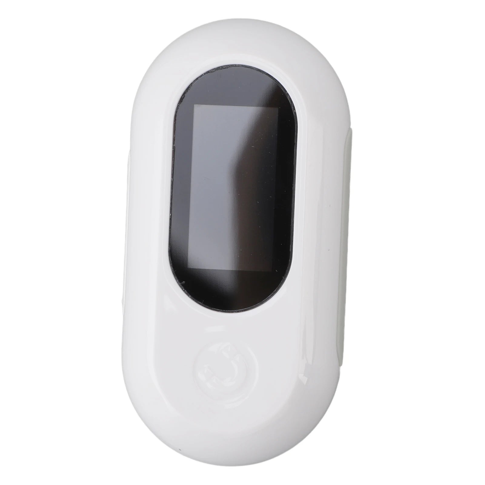 White pet camera with a screen on a white background