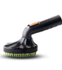 Black pet scrubber brush on a white background